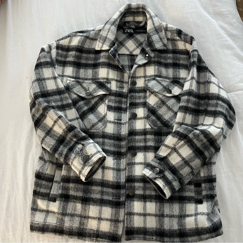 Zara Wool Plaid Shacket